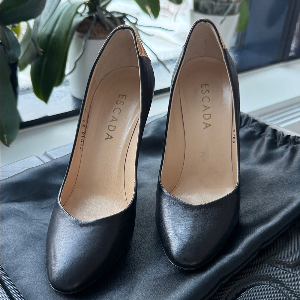 Escada Black Leather Heels